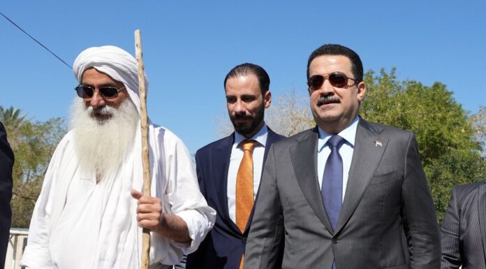 Prime Minister Al-Sudani Met the Spiritual Leader of the Mandaean Community in Iraq and Worldwide